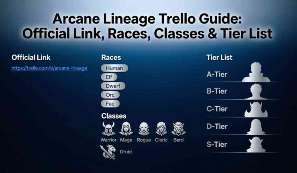 Arcane Lineage Trello Guide: Official Link, Races, Classes & Tier List